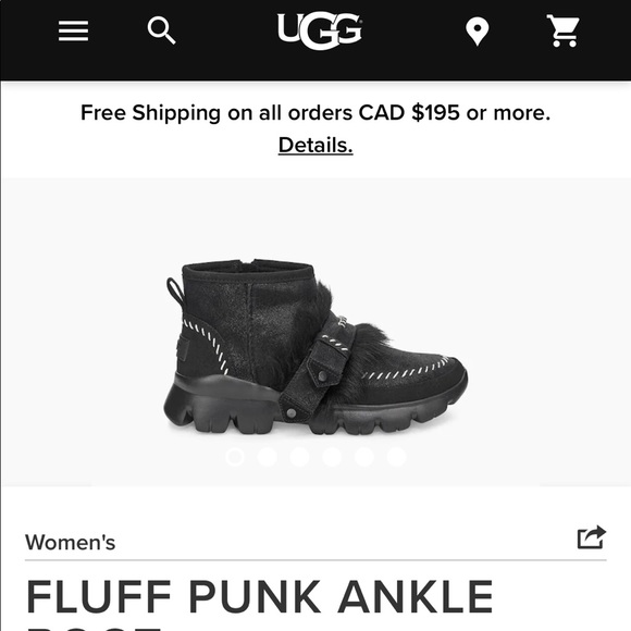 UGG Fluff Punk Black Ankle Boot Brand New in Box - Picture 9 of 16